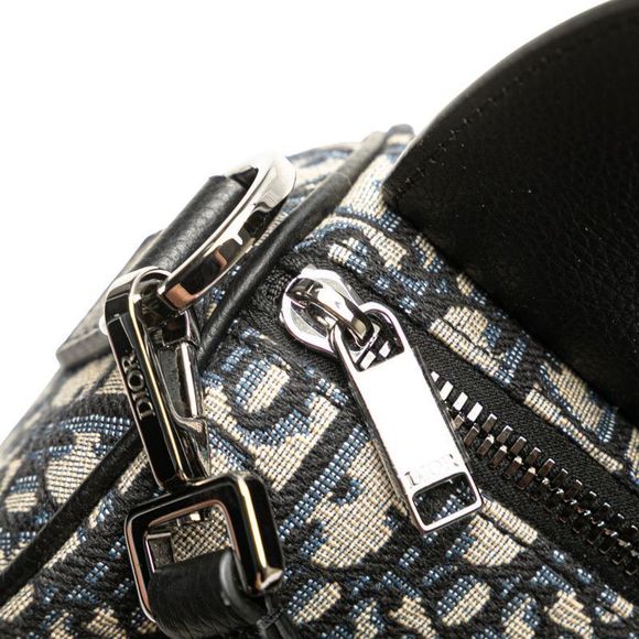 Dior Oblique Saddle Roller Crossbody Shoulder Bag Handbag 2WAY Navy Beige Black - Picture 5 of 9